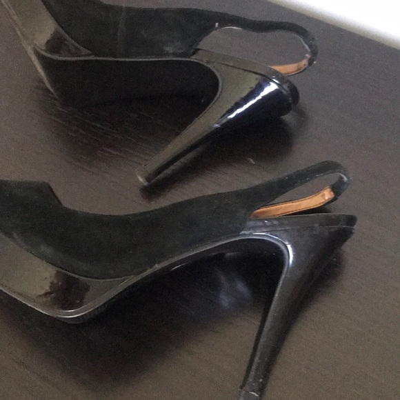 Carlos Santana BlackSuede Platform Slingback Pumps - Picture 3 of 3